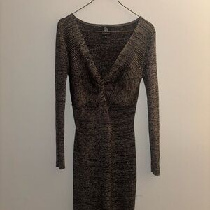Derek Heart Black and Gold Long Sleeve Dress